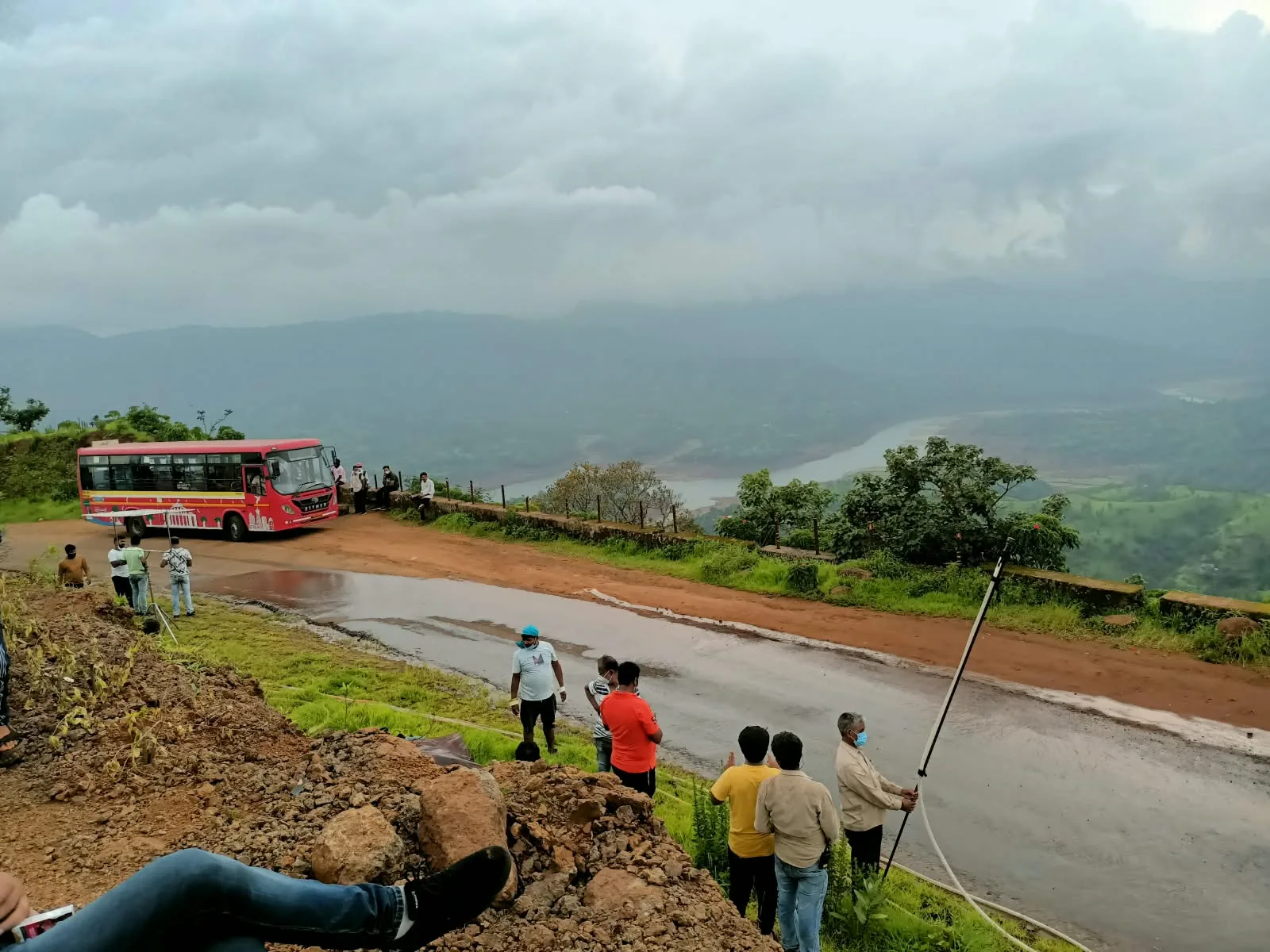 Winding hill road used for unit transport